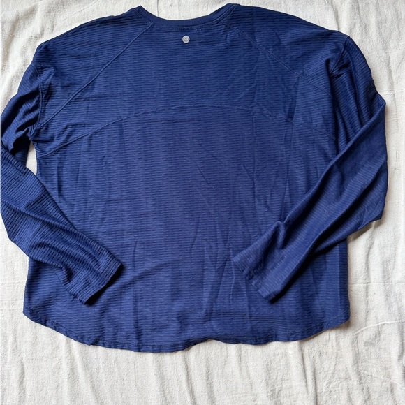 Calia Carrie Underwood Long Sleeve Navy Ribbed Athleisure Workout Top Medium - Picture 2 of 8